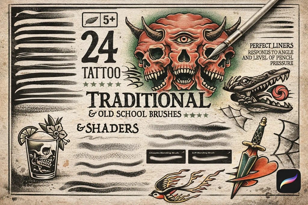 12 Best Procreate Tattoo Brushes: Stencils, Liners & Shading Kits (2026) 14 f8a7070501b2af9d180ddbc9a6fb4fab 0 1769575969 7429
