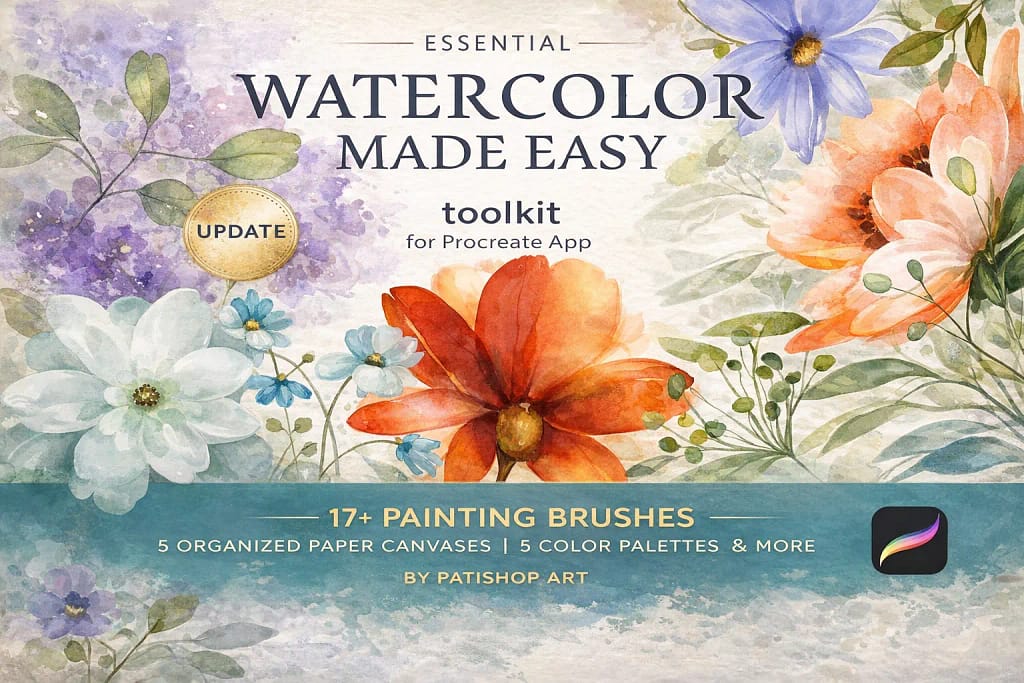 21 Best Procreate Watercolor Brushes: Free & Realistic Sets (2026) 21 Watercolor toolkit for Procreate app