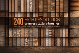 18 Best Procreate Pattern Brushes (Seamless Textures & Guide) 2 240 Seamless Texture Brushes