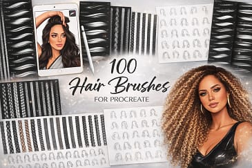 12 Best Procreate Hair Brushes (Free Downloads & Curly Styles) 2 Braids & Curly Hair Brushes