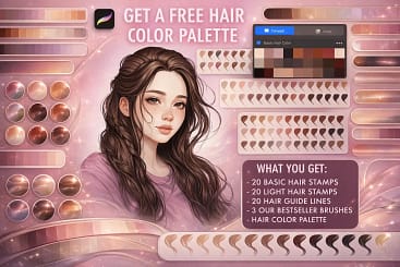 12 Best Procreate Hair Brushes (Free Downloads & Curly Styles) 5 Realistic Hair Brushes