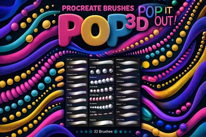 Procreate Outline Stroke Effect: Tutorial & 10 Best Outline Brushes (2026) 3 Pop! 3D Brushes