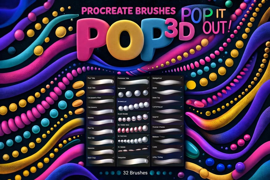 Procreate Outline Stroke Effect: Tutorial & 10 Best Outline Brushes (2026) 3 Pop! 3D Brushes