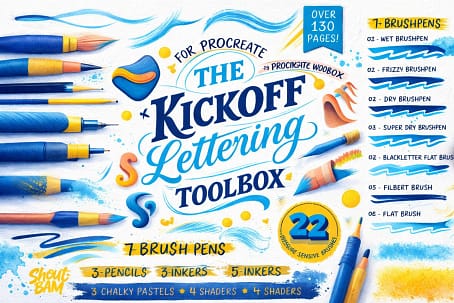 16 Best Procreate Lettering & Calligraphy Brushes (2026) 4 KickOff Lettering Box