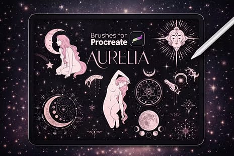 12 Best Procreate Star Brushes for Magical Night Skies 4 145 Witch Brushes Procreate Aurelia