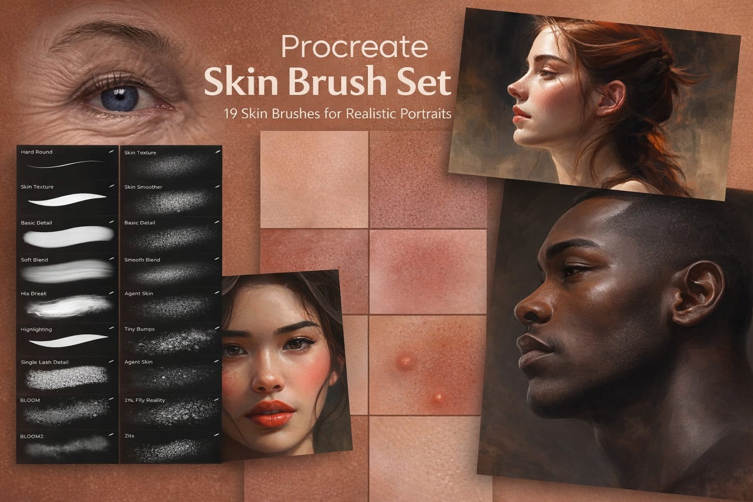 7 Best Procreate Blending Brushes (Free & Paid) + DIY Tutorial 4 Skin Painting Procreate Brushes