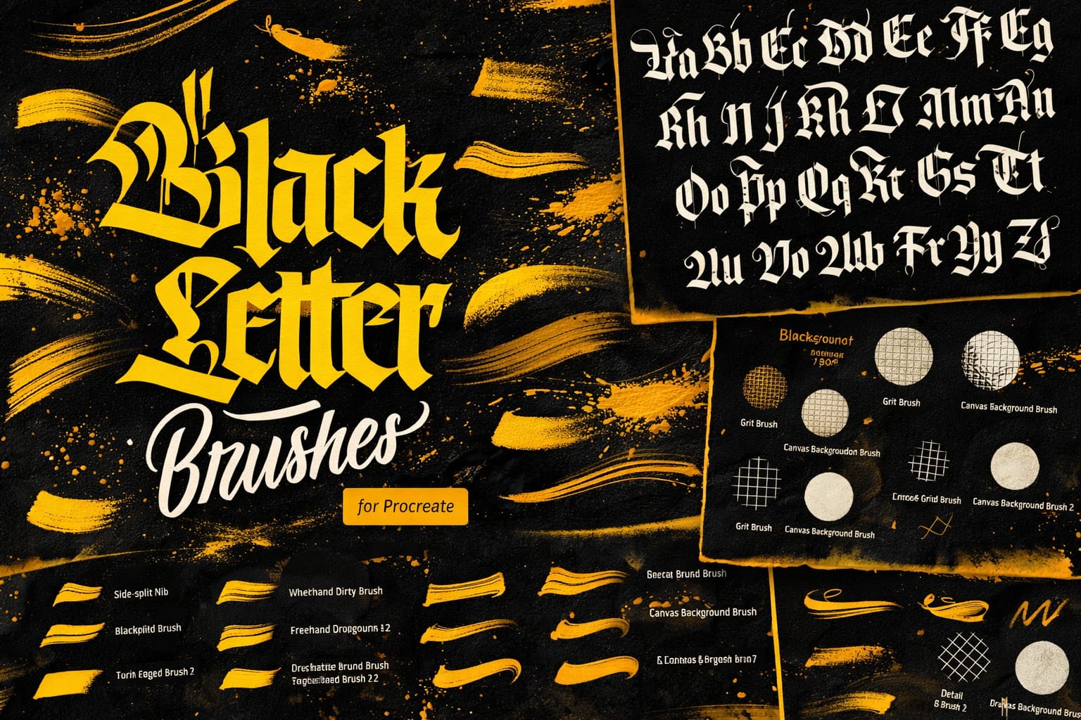 12 Best Procreate Tattoo Brushes: Stencils, Liners & Shading Kits (2026) 6 Blackletter Gothic Pack