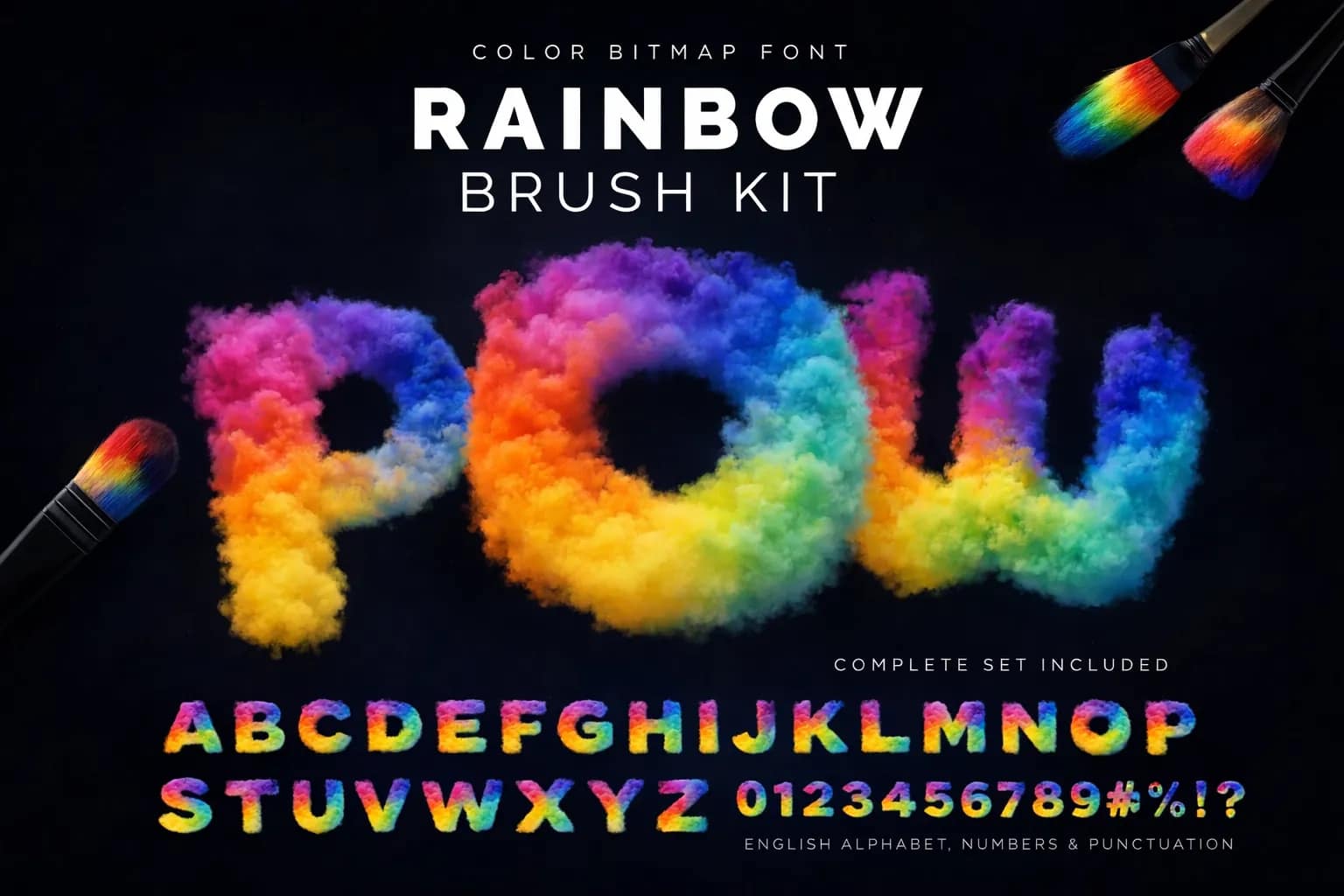 10 Best Procreate Font Packs & How to Add Them to iPad 4 Rainbow Pow Smoke Font