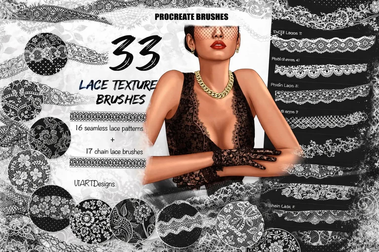 12 Best Procreate Lace Brushes (Free & Premium) + How to Make Your Own 2 Lace Texture Brushes