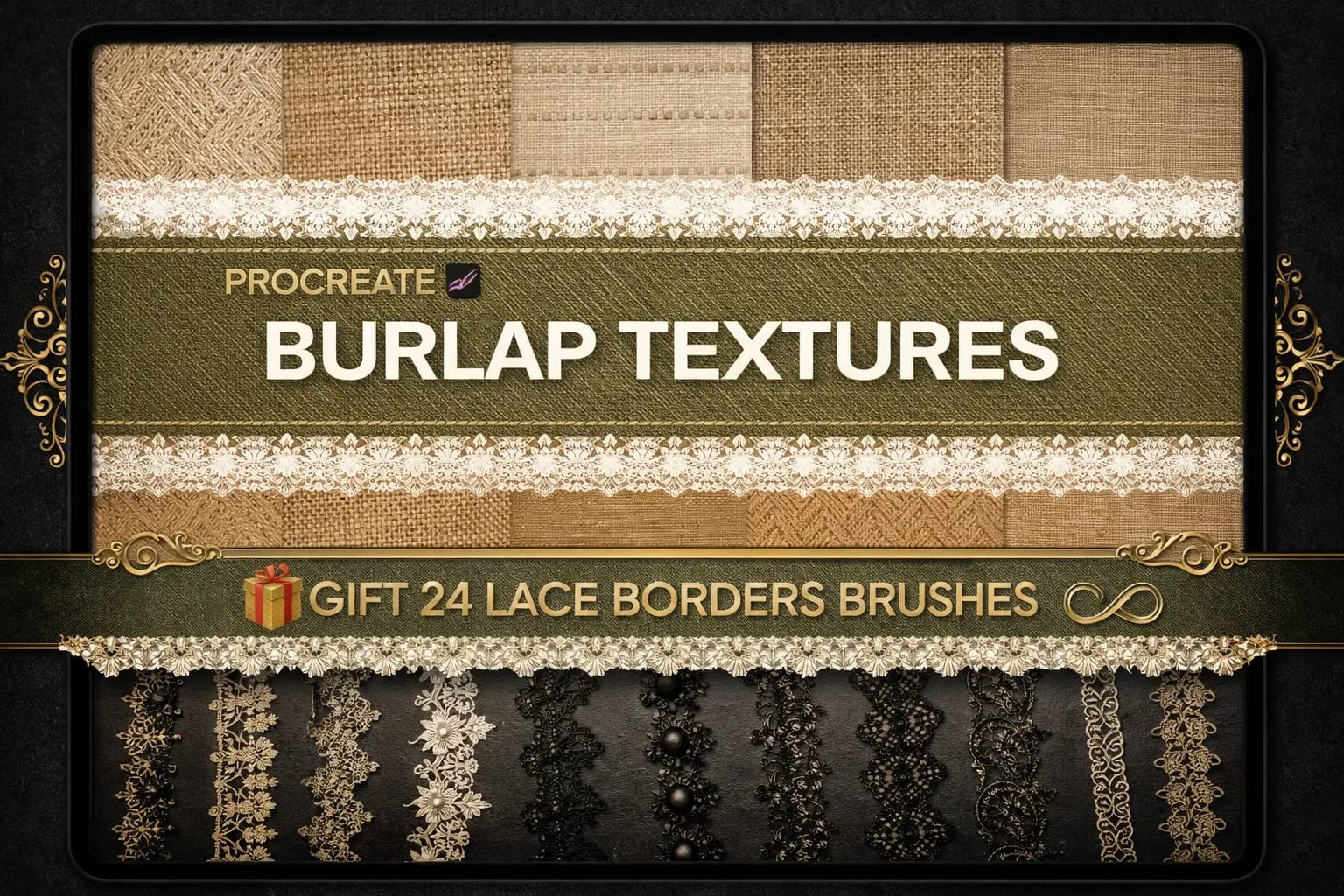 12 Best Procreate Lace Brushes (Free & Premium) + How to Make Your Own 4 Burlap and Lace