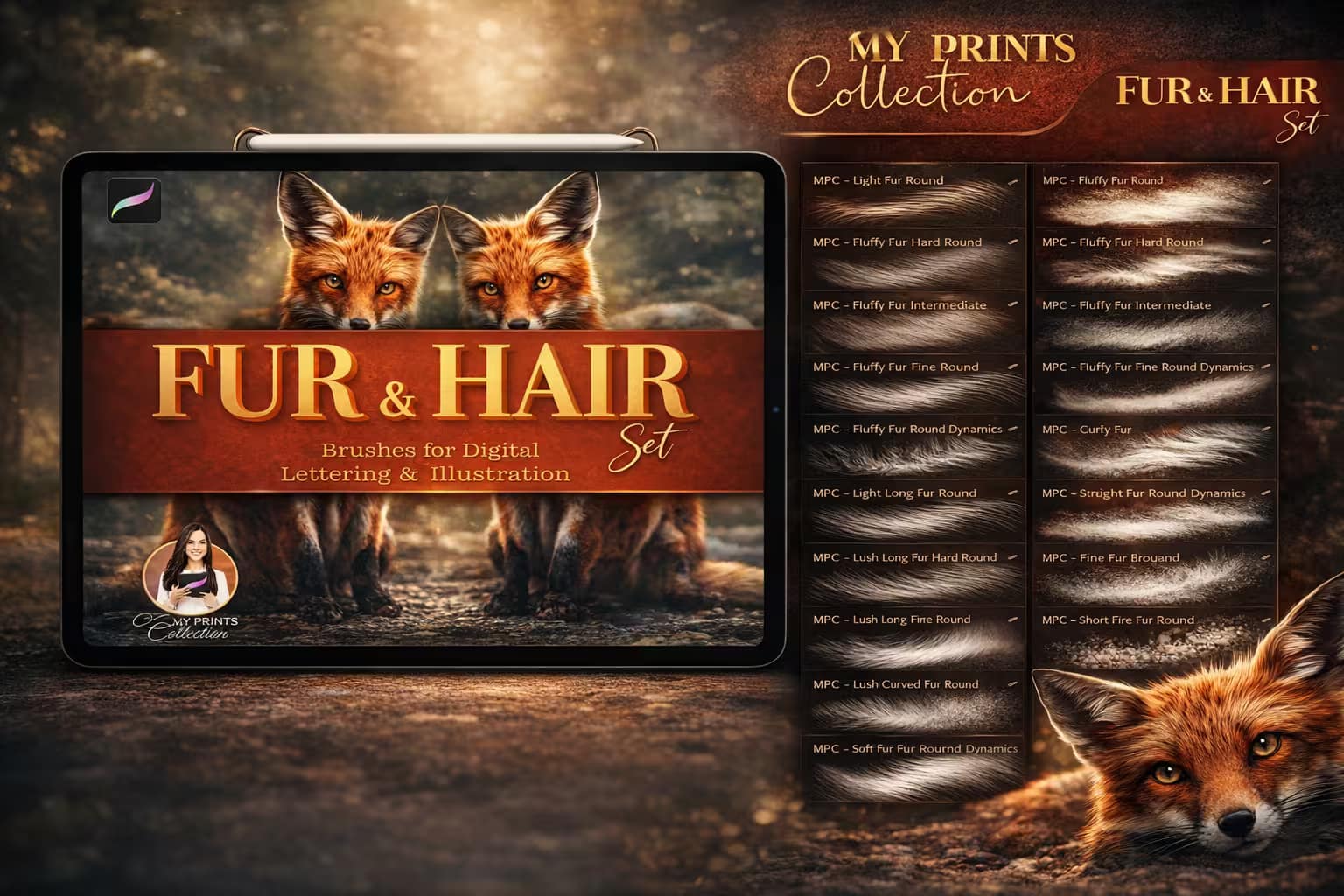 Top 12 Procreate Fur Brushes for Realistic Animal Art 5 87 Fur & Hair Set