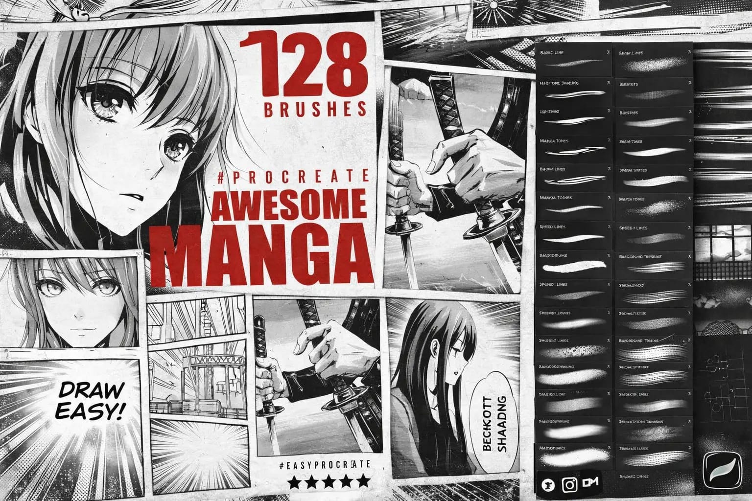 21 Best Procreate Inking Brushes (Comics, Manga & Calligraphy) 5 Awesome Manga Brushes