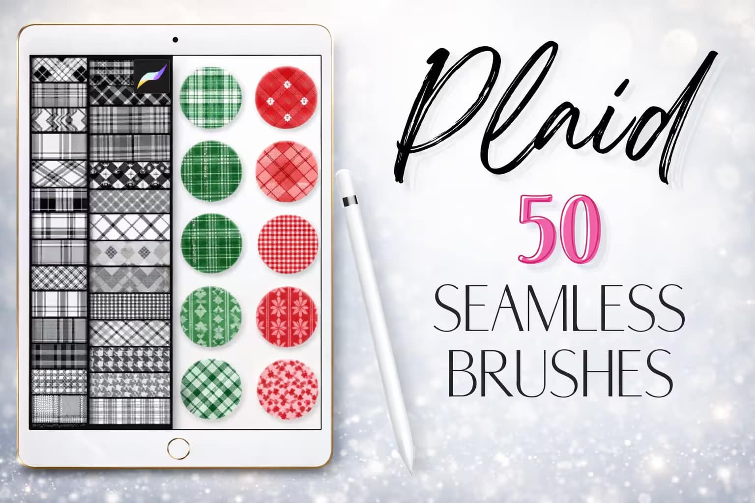 18 Best Procreate Pattern Brushes (Seamless Textures & Guide) 3 Plaid Texture Seamless Brushes