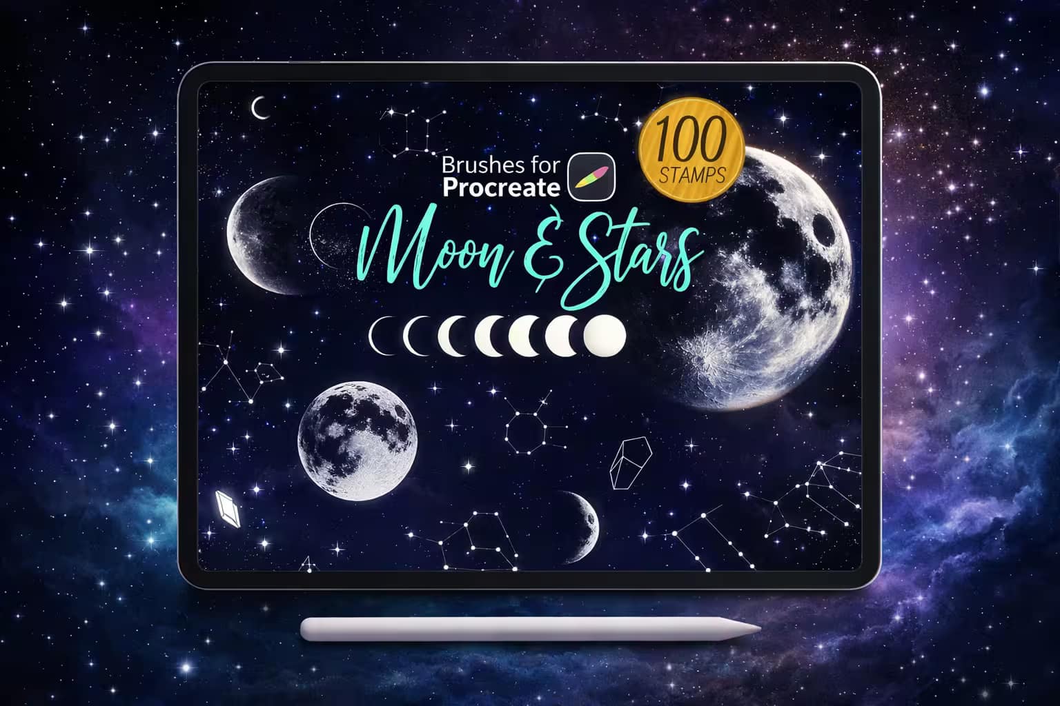 12 Best Procreate Star Brushes for Magical Night Skies 2 100 Procreate Brushes Moon and Stars