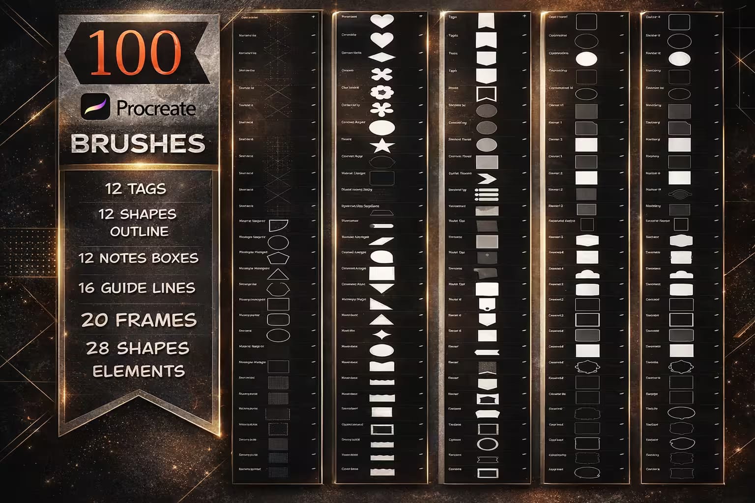 21 Best Procreate Shape Brushes (Geometric, Abstract & Stamps) 4 Procreate Stamps Geometric Shapes