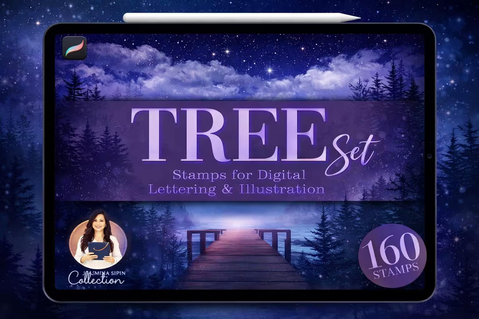 21 Best Procreate Tree & Leaf Brushes (Nature, Landscape & Architecture) 3 160 Tree Procreate Stamps